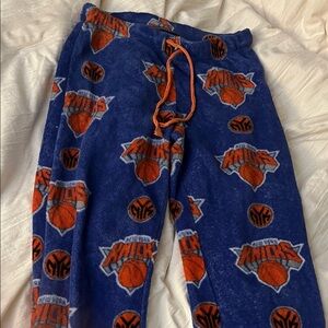 Blue Knicks Fuzzy Pajama Pants